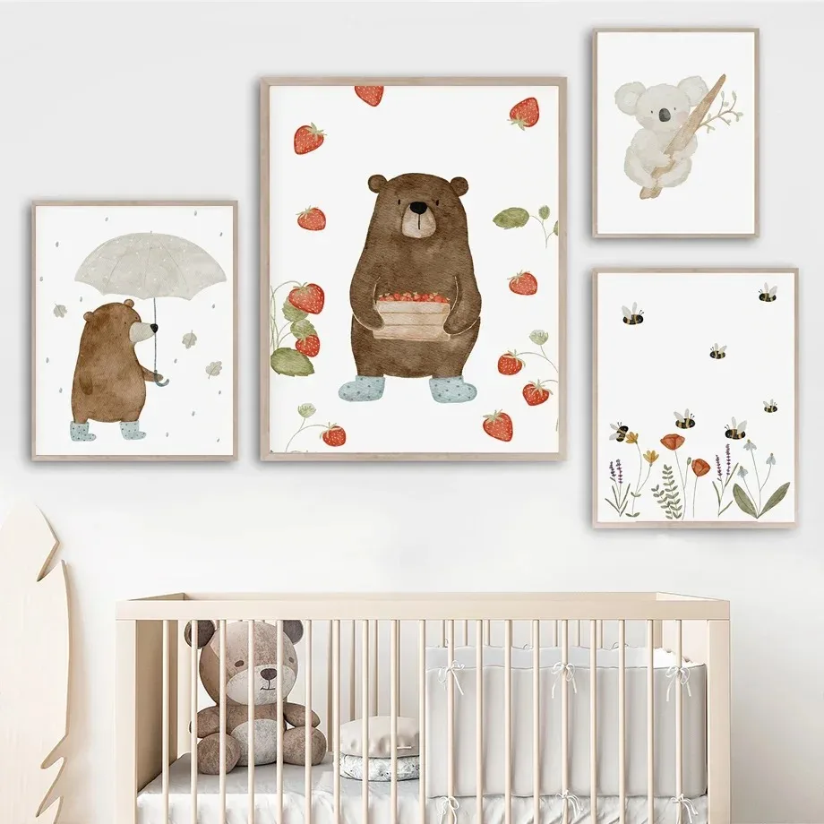 Baby Food Oil - Cute Boho Animal Bear Hedgehog Koala