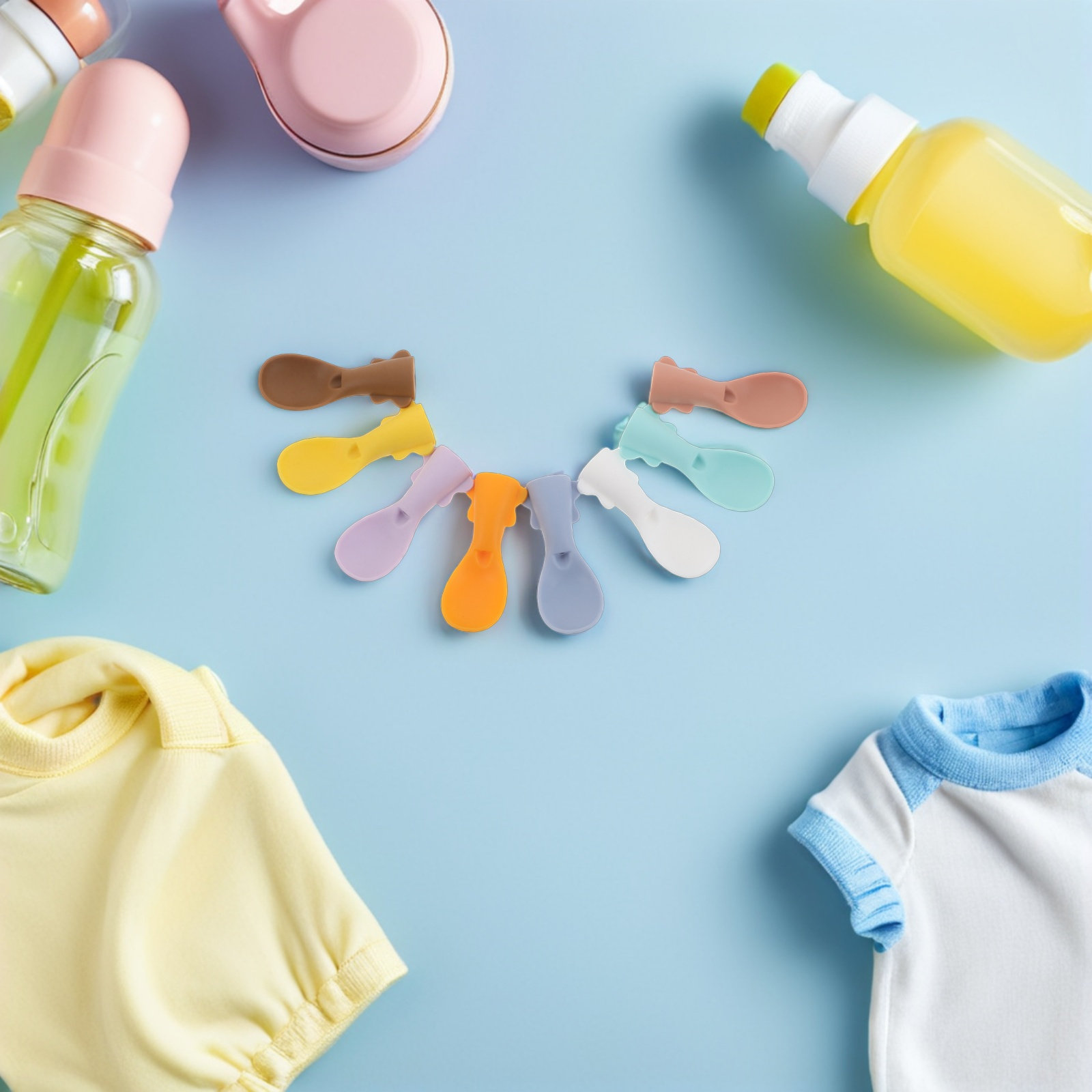 Baby Food Pouches Reusable - 8Pcs Silicone Food Pouch Spoon Reusable