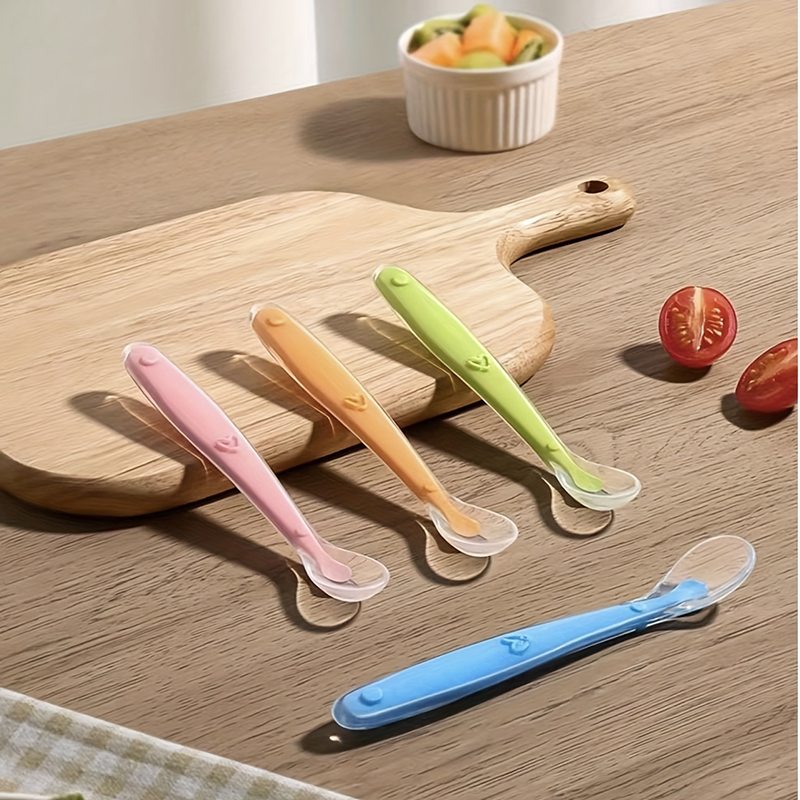Baby Food Dispensing Spoon - 1/2pcs Soft Tip Baby Silicone Spoon