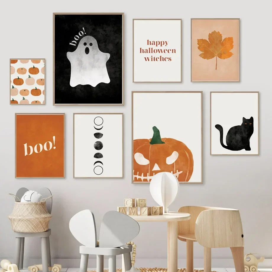 Baby Food Oil - Cat Halloween Soul Pumpkin Wall Art