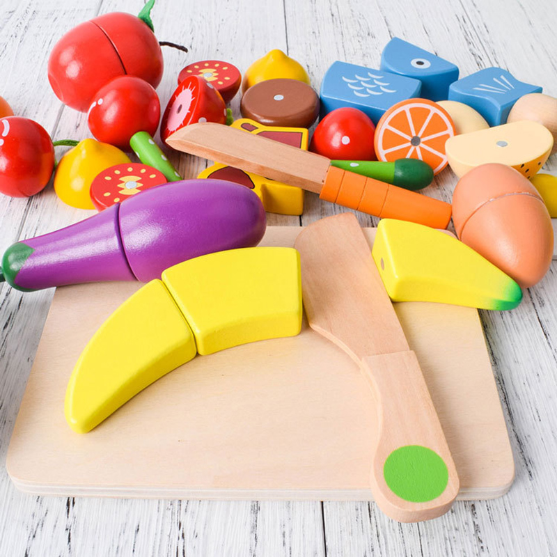 1 Bộ Đồ Chơi Gỗ Từ Cắt Trái Câ - đánh giá và giá Baby Food Vegetable