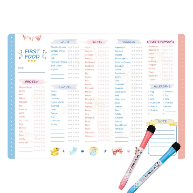 Reusable First Foods Tracker C - đánh giá và giá Baby Food Checklist