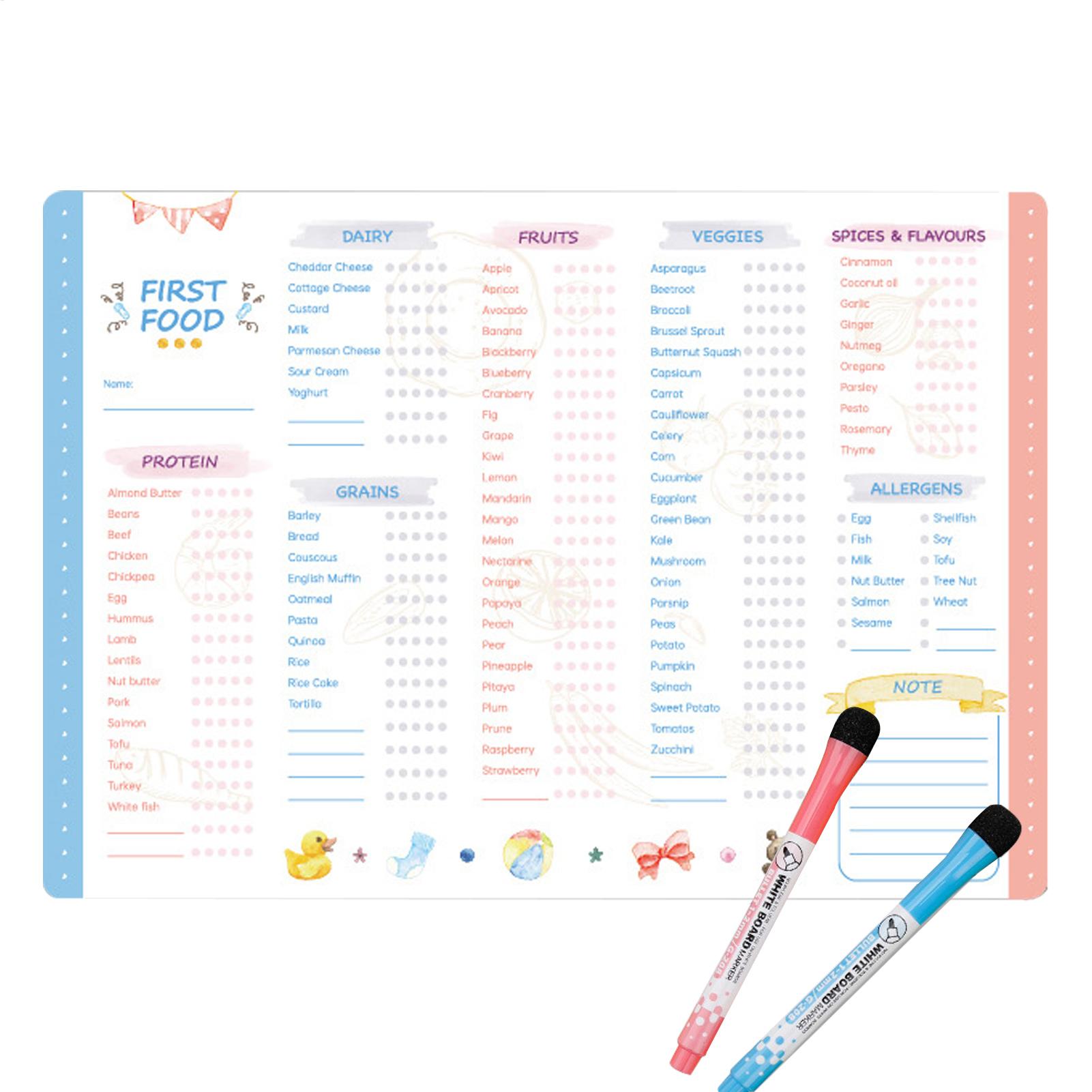 First Foods Chart Magnetic Bab - đánh giá và giá Baby Food Checklist