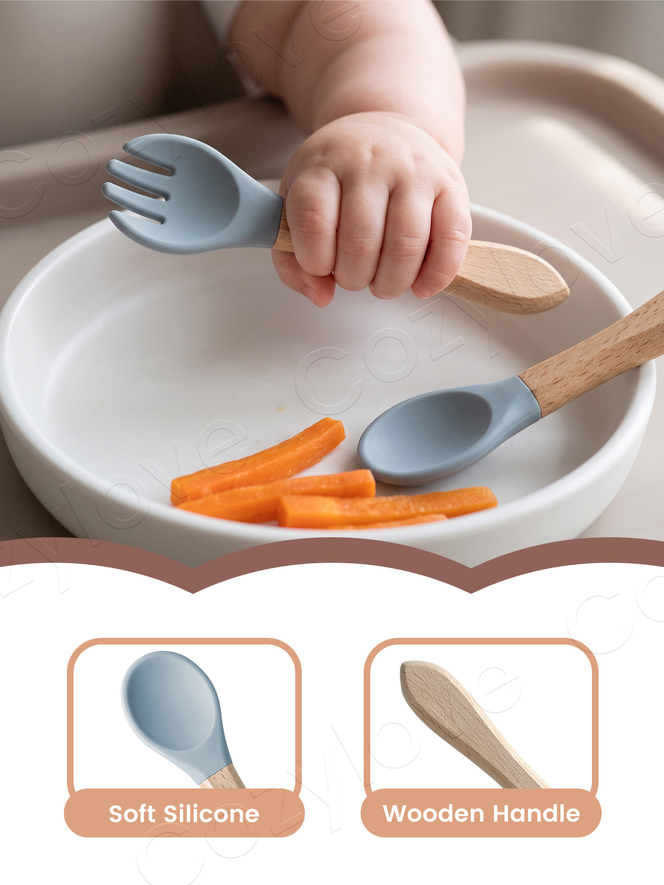 Baby Silicone Fork Spoon Set,  - đánh giá và giá Baby Food Dispensing Spoon